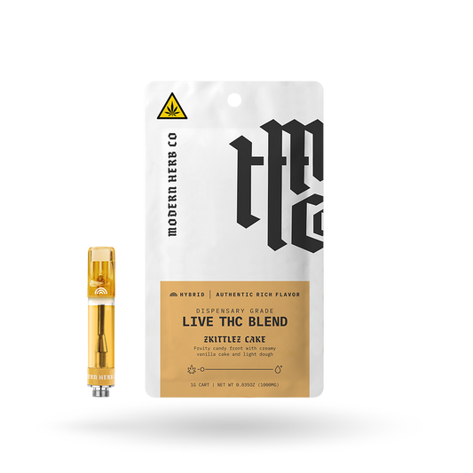 Live THC Vape Cartridge: Zkittlez Cake (Hybrid) 1g by Modern Herb Co | Buddy Brandz | Buddy Brandz