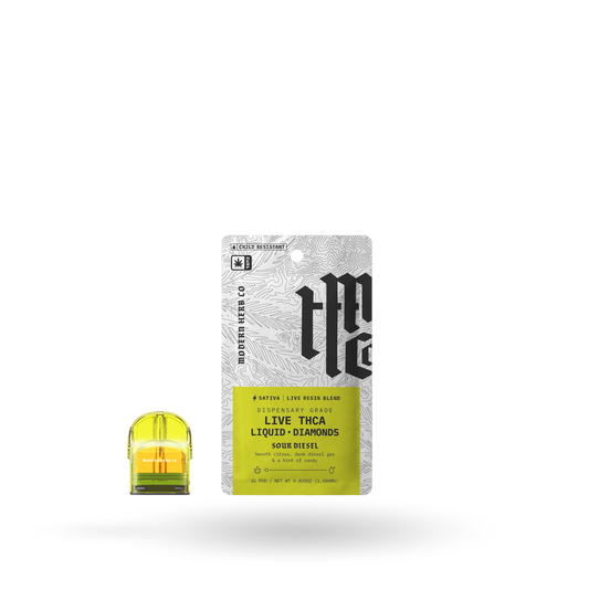 THCa Pod Refill Live Resin Liquid Diamonds: Sour Diesel (Sativa) - 1g by Modern Herb Co | Buddy Brandz | Buddy Brandz