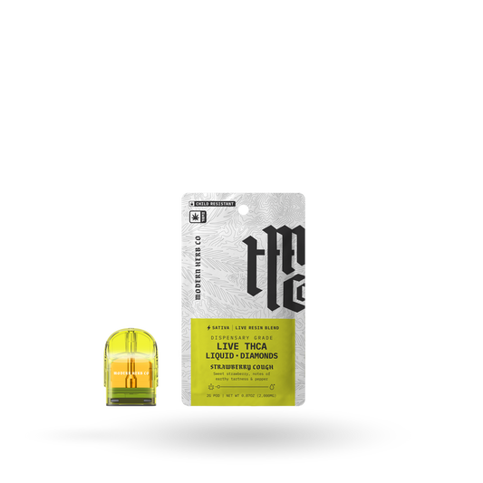 THCa Pod Refill Live Resin Liquid Diamonds: Strawberry Cough (Sativa) - 2g by Modern Herb Co | Buddy Brandz | Buddy Brandz