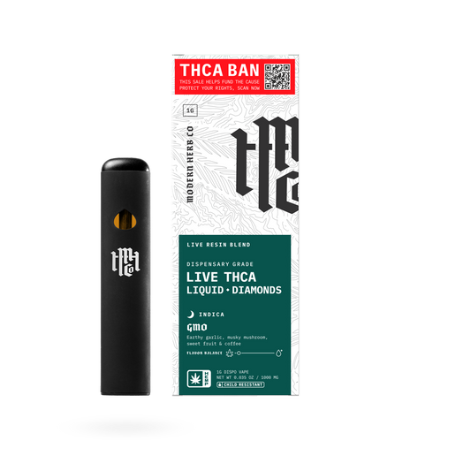 THCa Disposable Live Resin Liquid Diamonds, GMO (Indica), 1g by Modern Herb Co | Buddy Brandz | Buddy Brandz