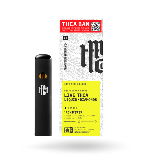 THCa Disposable Live Resin Liquid Diamonds: Jack Herer (Sativa) - 2g by Modern Herb Co | Buddy Brandz | Buddy Brandz