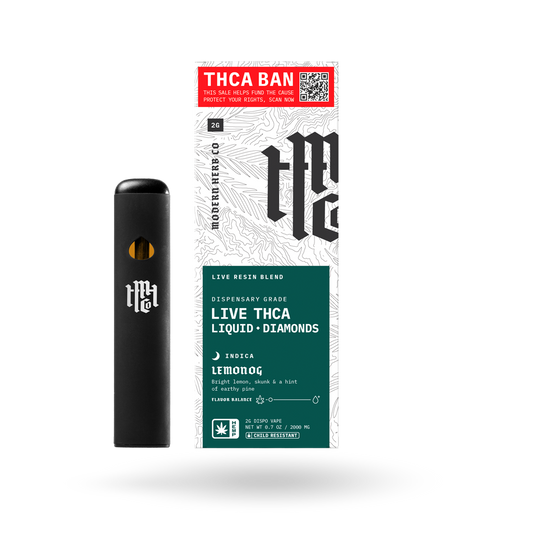 THCa Disposable Live Resin Liquid Diamonds: Lemon OG (Indica) - 2g by Modern Herb Co | Buddy Brandz | Buddy Brandz
