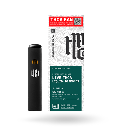 THCa Disposable Live Resin Liquid Diamonds: OG Kush (Indica) - 2g by Modern Herb Co | Buddy Brandz | Buddy Brandz