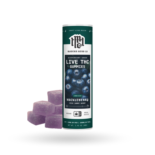 Live Resin D9 THC Gummies: Huckleberry (Indica), 5ct by Modern Herb Co | Buddy Brandz | Buddy Brandz