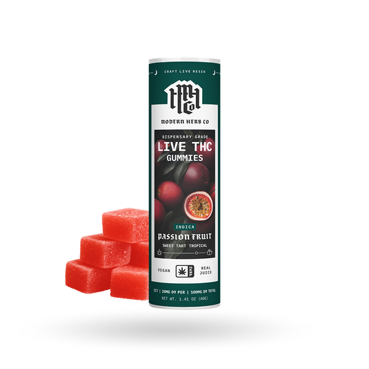 Live Resin D9 THC Gummies: Passion Fruit (Indica), 5ct by Modern Herb Co | Buddy Brandz | Buddy Brandz