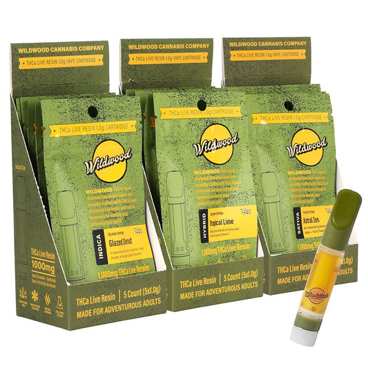Wildwood Dispensary Grade Live Resin THCA Cartridge | 1g | 5ct Display by Smoke Drop | Buddy Brandz | Buddy Brandz