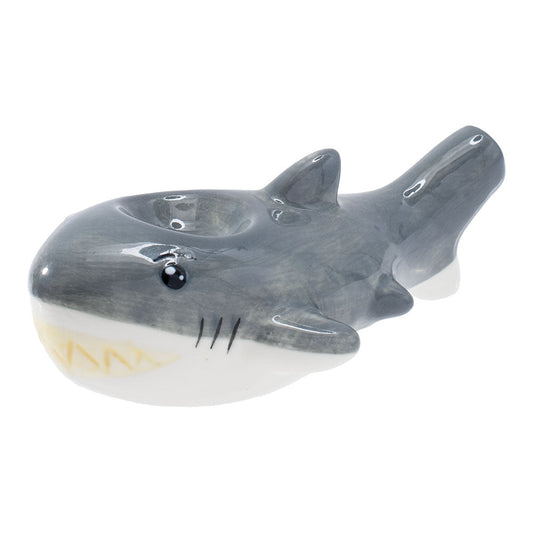Wacky Bowlz Shark Ceramic Pipe - 3.75" by Smoke Drop - view 2 | Buddy Brandz - alternate view | Buddy Brandz