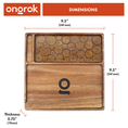 Cargar la imagen en la vista de la galería, Ongrok Premium Natural Acacia Wood Tray | 9.5" x 9.5" by Smoke Drop - view 6 | Buddy Brandz