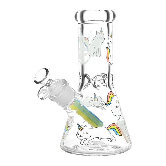 Pulsar Caticorns Design Glass Beaker Water Pipe by Smoke Drop | Buddy Brandz | Buddy Brandz