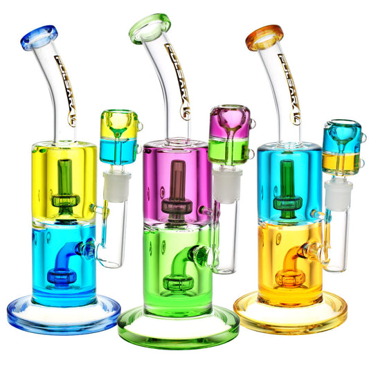 Pulsar Bicolor Glycerin Chugger Water Pipe | 9.75" | 14mm F by Smoke Drop | Buddy Brandz | Buddy Brandz