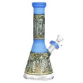 Load image into Gallery viewer, Mushroom Melange Etched Beaker Glass Water Pipe by Smoke Drop - view 2 | Buddy Brandz