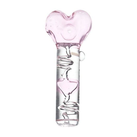 Pulsar Cool Down My Heart Glycerin Glass Hand Pipe - 5.5" by Smoke Drop - view 2 | Buddy Brandz - alternate view | Buddy Brandz