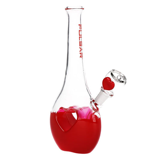 Pulsar Valentines Heart Vase Glass Water Pipe - 8.25" / 14mm F by Smoke Drop | Buddy Brandz | Buddy Brandz