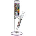 Load image into Gallery viewer, Lofty Visions Straight Tube Glass Water Pipe - 10" / 14mm F / Colors Vary by Smoke Drop - view 3 | Buddy Brandz