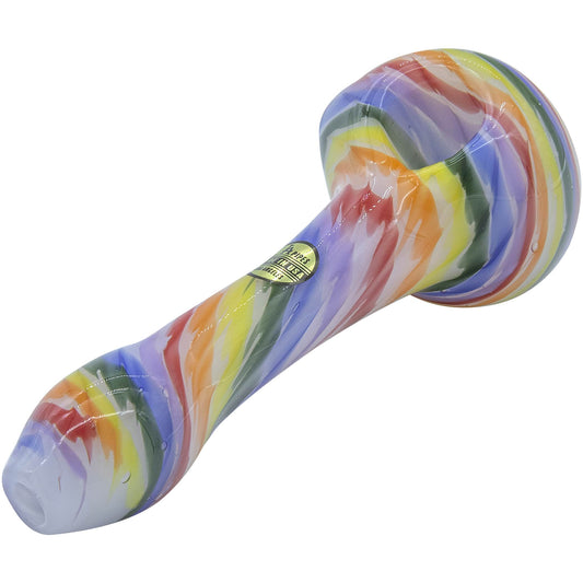 Rainbow Tie-Dye Glass Spoon Pipe by Smoke Drop - view 2 | Buddy Brandz - alternate view | Buddy Brandz