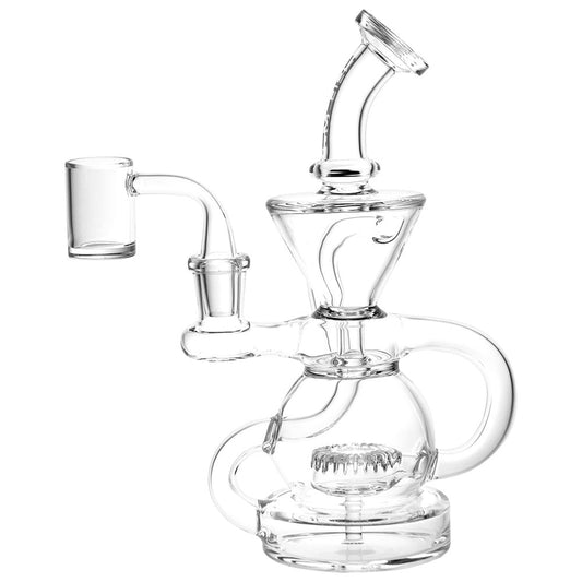 Pulsar Kicked Back Recycler Rig - 7.5" / 14mm F / Clear by Smoke Drop - view 2 | Buddy Brandz - alternate view | Buddy Brandz