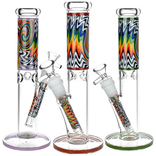 Lofty Visions Straight Tube Glass Water Pipe - 10" / 14mm F / Colors Vary by Smoke Drop | Buddy Brandz | Buddy Brandz