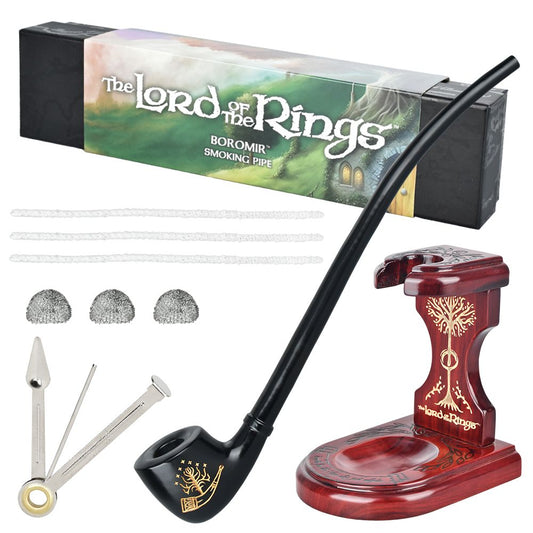 Pulsar Shire Pipes x LoTR BOROMIR Pipe & MIDDLE-EARTH Pipe Stand Bundle - 13" by Smoke Drop - view 2 | Buddy Brandz - alternate view | Buddy Brandz