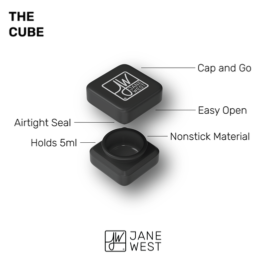 The Jane West Cube Container by Smoke Drop - view 2 | Buddy Brandz - alternate view | Buddy Brandz