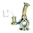 Load image into Gallery viewer, Time Warp Electroplated Glass Mini Dab Rig | 4.75" | 14mm F | Colors Vary by Smoke Drop - view 2 | Buddy Brandz