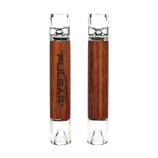Pulsar Glass & Wood One Hitter | 4" by Smoke Drop | Buddy Brandz | Buddy Brandz