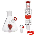 Load image into Gallery viewer, Pulsar Love Heart Beat Glycerin Beaker Glass Water Pipe - 14" / 19mm F by Smoke Drop - view 2 | Buddy Brandz