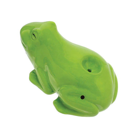 Wacky Bowlz Frog Ceramic Hand Pipe | 3.5" by Smoke Drop - view 2 | Buddy Brandz - alternate view | Buddy Brandz