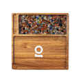 Cargar la imagen en la vista de la galería, Ongrok Premium Natural Acacia Wood Tray | 9.5" x 9.5" by Smoke Drop | Buddy Brandz