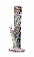 Load image into Gallery viewer, Daze Glass - 12 Inch Iridescent Rainbow Spiral Glass Water Pipe by Smoke Drop | Buddy Brandz