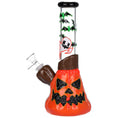 Load image into Gallery viewer, Bats 'n' Ghouls Jack-O-Lantern Glow in Dark Glass Water Pipe - 10" / 14mm F