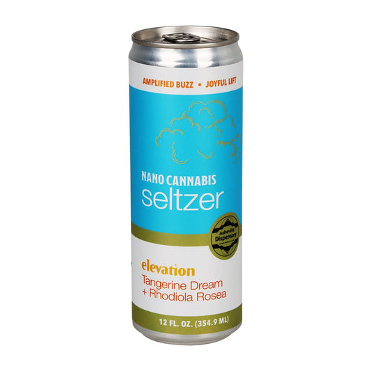 24CT CASE - Asheville Dispensary Nano Cannabis D9 Elevation Seltzer -12oz / 50mg / Tangerine Dream / Rhodiola Rosea | Buddy Brandz