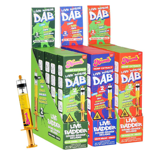 Numb THCA Live Rosin Badder Glass Syringe | 2g | 5ct Display by Smoke Drop | Buddy Brandz | Buddy Brandz