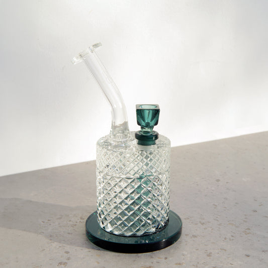 Jane West Twenties Collection Water Pipe | Teal by Smoke Drop - view 2 | Buddy Brandz - alternate view | Buddy Brandz