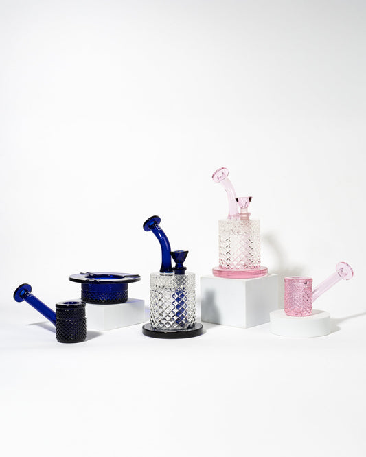Twenties Collection Hand Pipe | Pink by Smoke Drop - view 2 | Buddy Brandz - alternate view | Buddy Brandz
