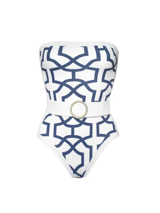 Geometric Shapes one piece swimsuit - alternate view | Buddy Brandz