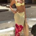 Load image into Gallery viewer, Hibiscus rose three piece swimsuit