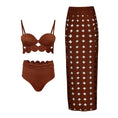 Load image into Gallery viewer, Laser Cut women three piece swimsuit