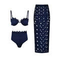 Load image into Gallery viewer, Laser Cut women three piece swimsuit