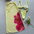 Load image into Gallery viewer, Hibiscus rose three piece swimsuit