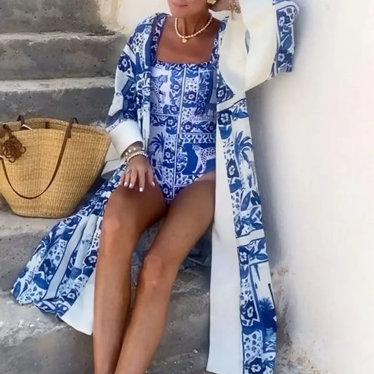 Vacay luxury two piece swimsuit with cover up | Buddy Brandz