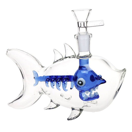 Fish Bone Glass Water Pipe - 6.25" by Smoke Drop | Buddy Brandz | Buddy Brandz