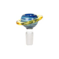 Laad de afbeelding in de Gallery-viewer, Pulsar Rings of Saturn Bubble Base Glass Water Pipe - 12.75" / 14mm F by Smoke Drop - view 3 | Buddy Brandz