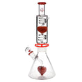 Load image into Gallery viewer, Pulsar Love Heart Beat Glycerin Beaker Glass Water Pipe - 14" / 19mm F by Smoke Drop - view 3 | Buddy Brandz