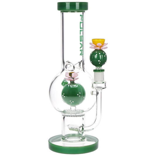 Pulsar Peyote Bloom Bubble Base Glass Water Pipe - 12.25" / 14mm F | Buddy Brandz