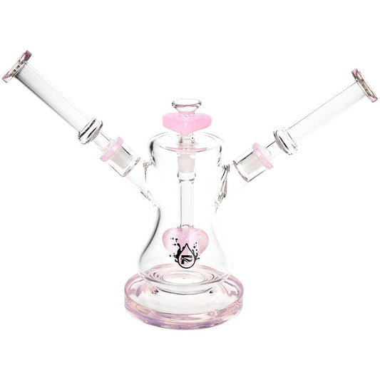 Pulsar Date Night: Part 2 Dual Neck Glass Water Pipe | 8.5" | 14mm F by Smoke Drop | Buddy Brandz | Buddy Brandz