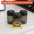 Load image into Gallery viewer, Ongrok Child Resistant Glass Storage Jar, 3 pack x 180ml each by Smoke Drop - view 3 | Buddy Brandz