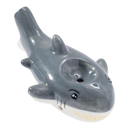 Wacky Bowlz Shark Ceramic Pipe - 3.75" by Smoke Drop | Buddy Brandz | Buddy Brandz