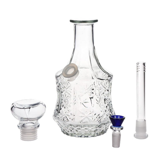 SeshGear Vintage Decanter Style Glass Water Pipe - 10" / 14mm F / Sun Flower / Colors Vary by Smoke Drop - view 2 | Buddy Brandz - alternate view | Buddy Brandz