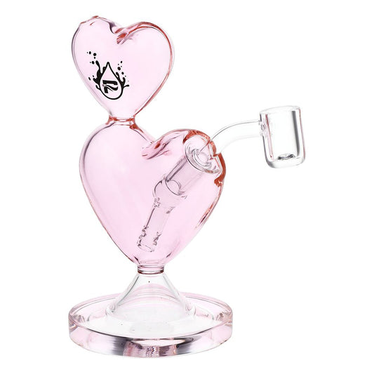 Pulsar Two-Hearted Glass Dab Rig | 6.5" | 14mm F by Smoke Drop - view 2 | Buddy Brandz - alternate view | Buddy Brandz