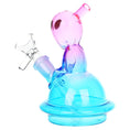Load image into Gallery viewer, Alien UFO Ombre Mini Glass Water Pipe - 5" by Smoke Drop - view 3 | Buddy Brandz